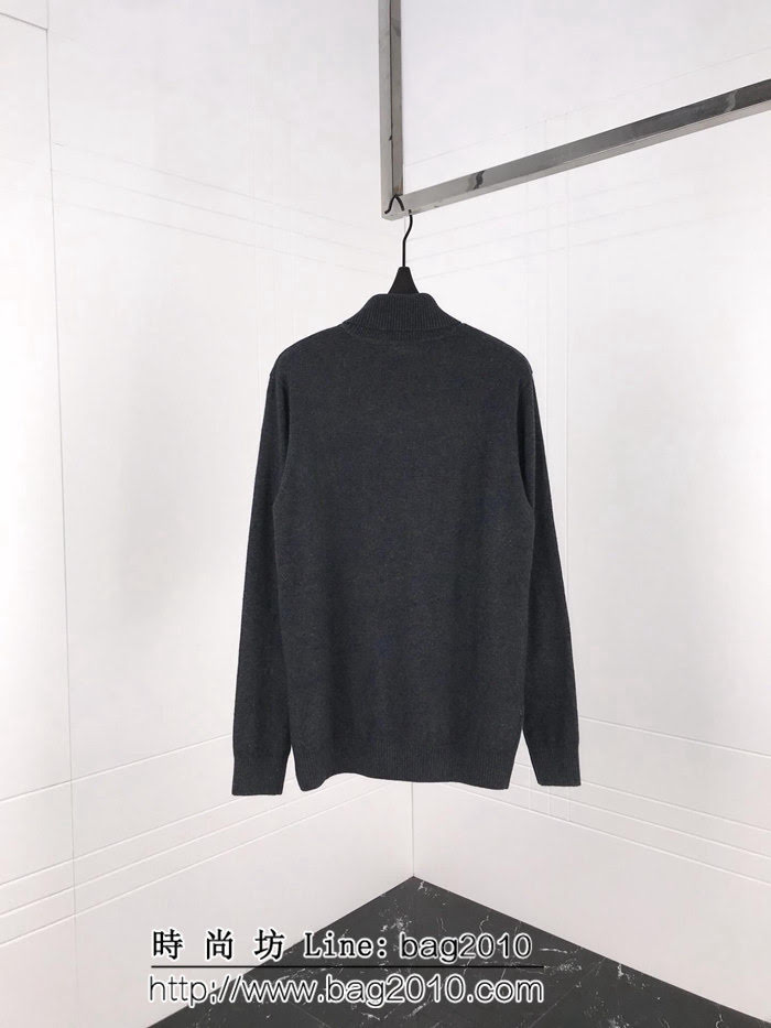 MONCLER蒙口 18ss秋冬新款 滑雪主題圖案 高領 灰色貂絨 男款羊毛衫 ydi1956